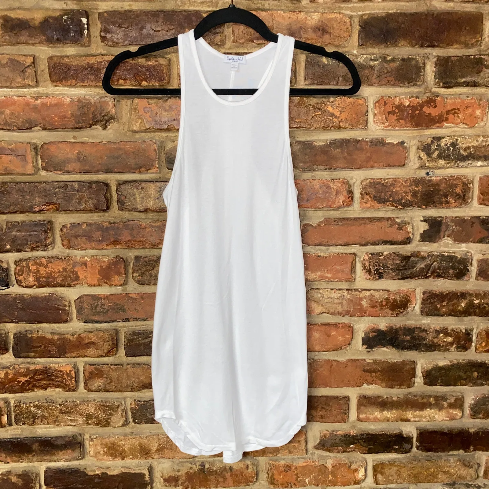 Reformation Splendid White Sleeveless 1X1 Racerback Tank Top Women's Size Large - Image 3