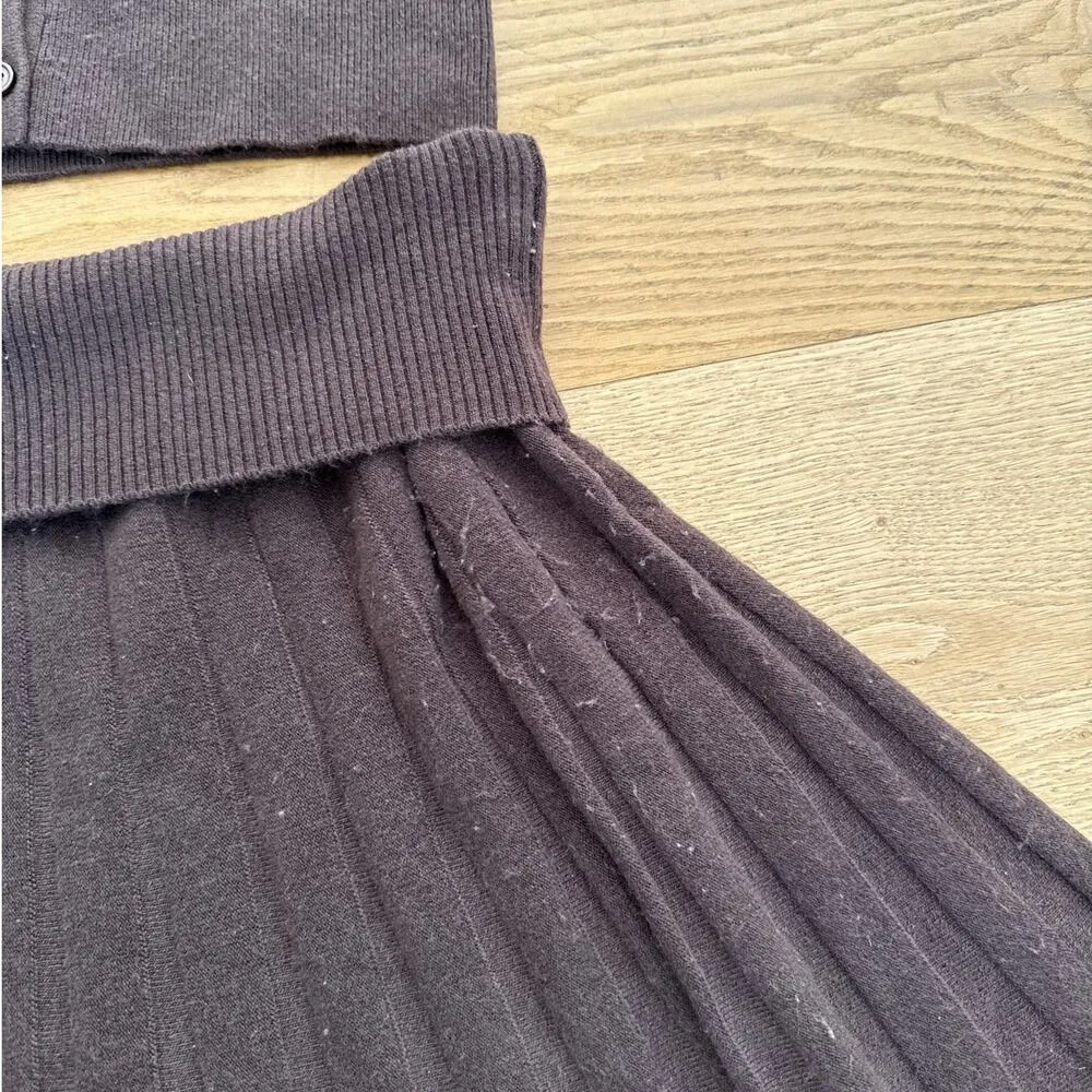 Lovers + Friends - Milana Knit Halter Vest & Pleated Mini Skirt in Brown - Image 2