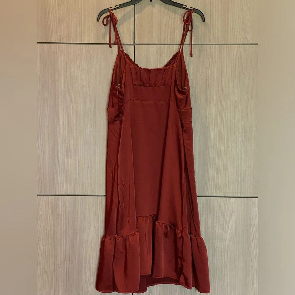 NWT Women's Nine West Strappy Midi Dress XL - Paprika Red - Image 2