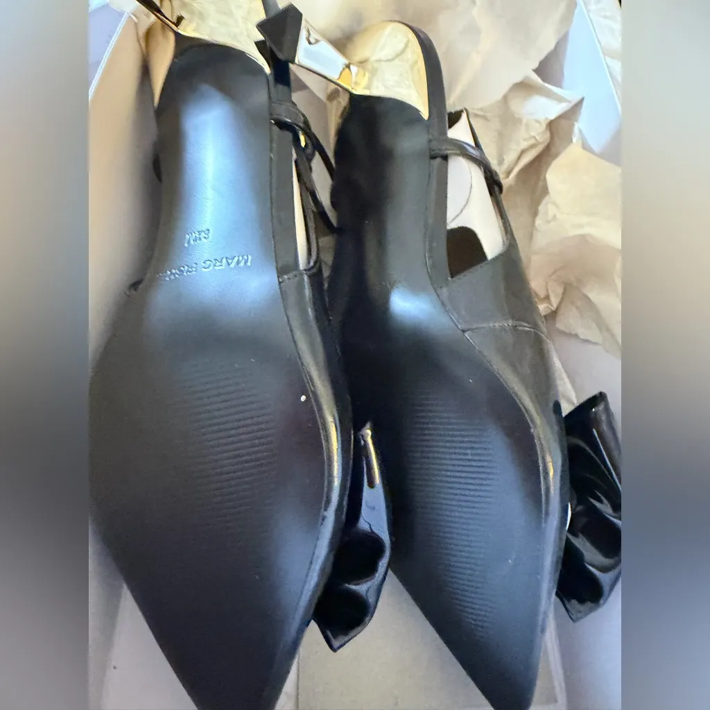 NEW Marc Fisher Black Vegan Patent Leather Pointy Toe Arzia Pump 8.5 $89 - Image 5