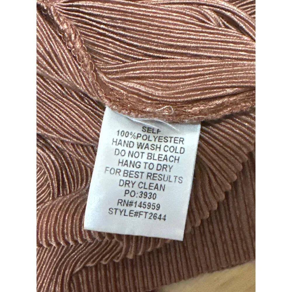 Dress Forum Brown Plisse Pleated Sleeveless Tiered Ruffle Cami Tank Crop Top M - Image 4