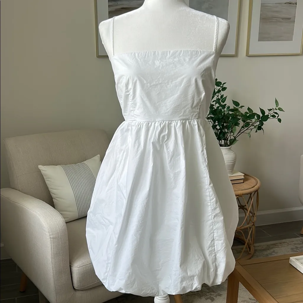 ABERCROMBIE BABYDOLL BUBBLE‎ HEM MINI DRESS WHITE SIZE XL TALL - Image 3