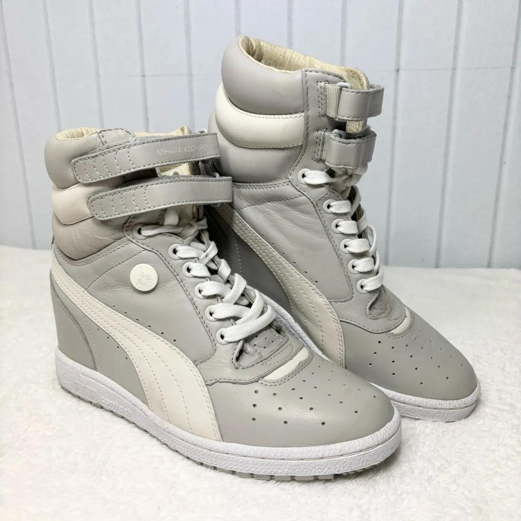 PUMA x Mihara Yasuhiro Sky Hi Wedge Sneaker, 354689-06 Gray and white Size 8.5 - Image 3