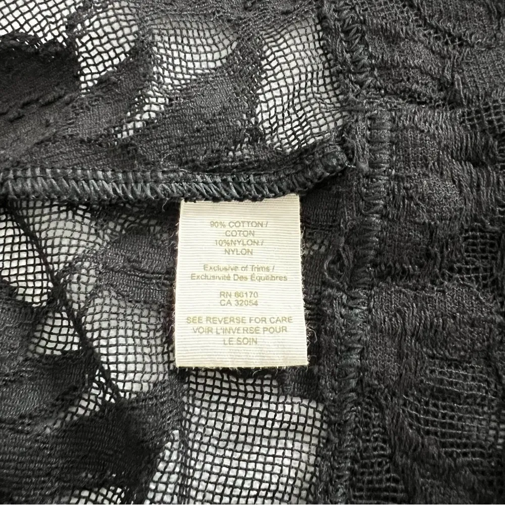 Free People Lace Sheer Mini Dress Size XS Ruffle Sleeve Embellished Square Neck - Image 8