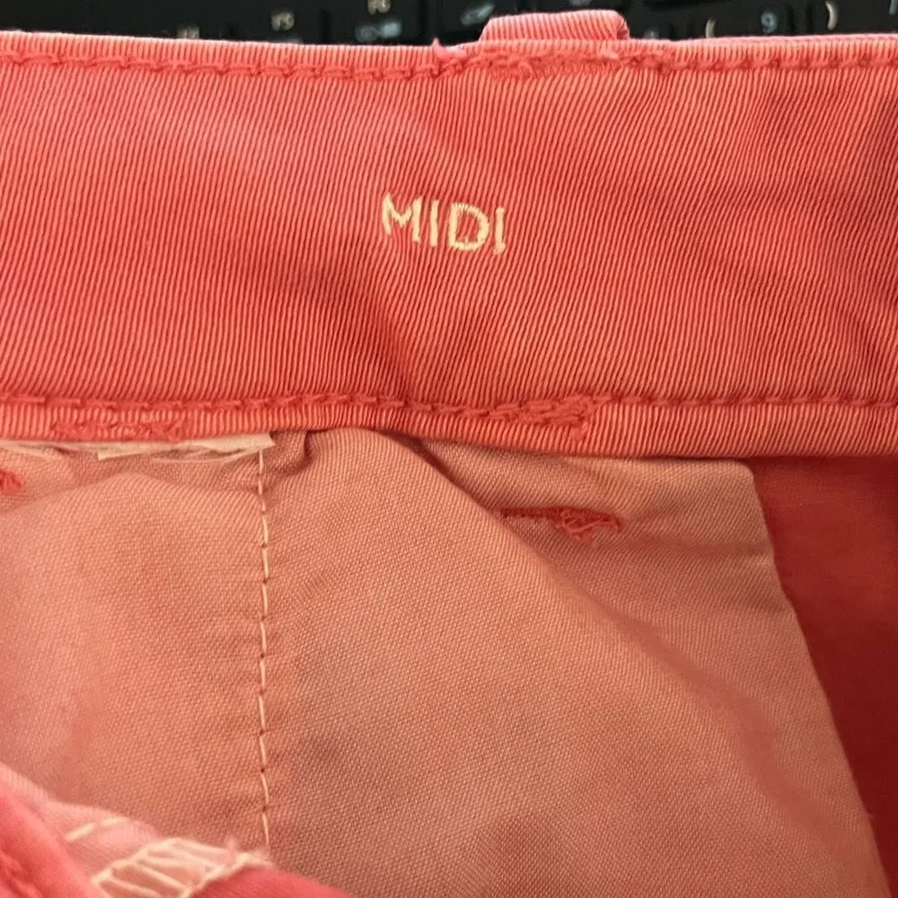 American Eagle Super Stretch Pink Aeo Twill Midi Shorts Size 27 - Image 4