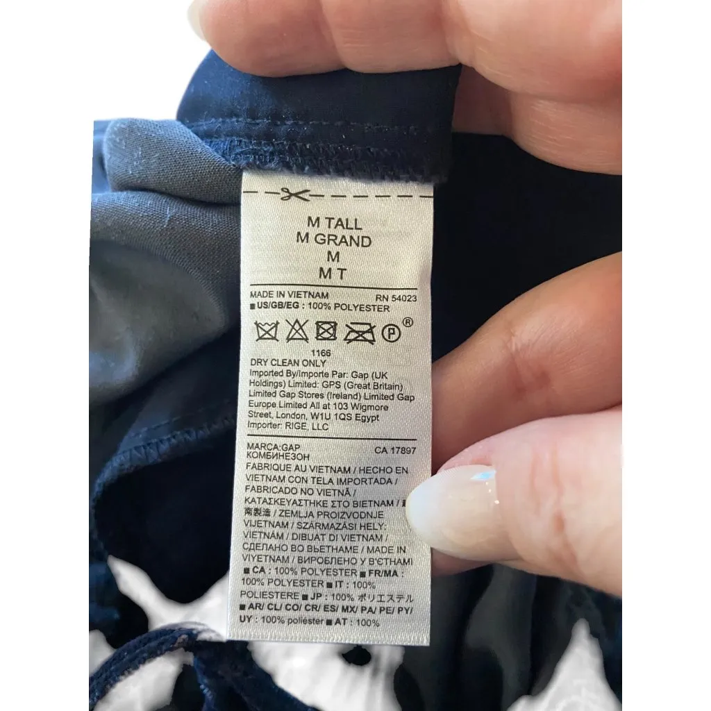 Gap  Velvet Jumpsuit Midnight Navy Blue Size M Tall - Image 4