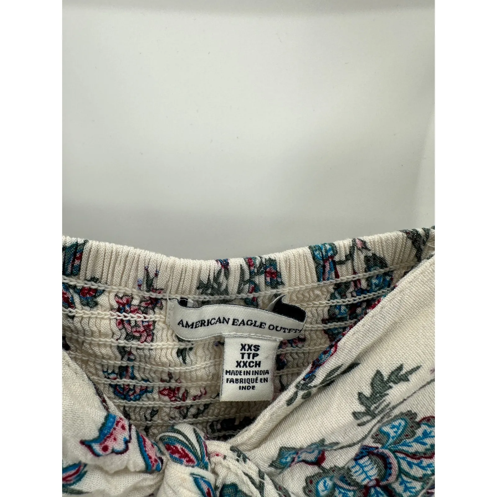 American Eagle AEO Blue Purple Floral Button Front Mini Dress Women's Size XXS - Image 5