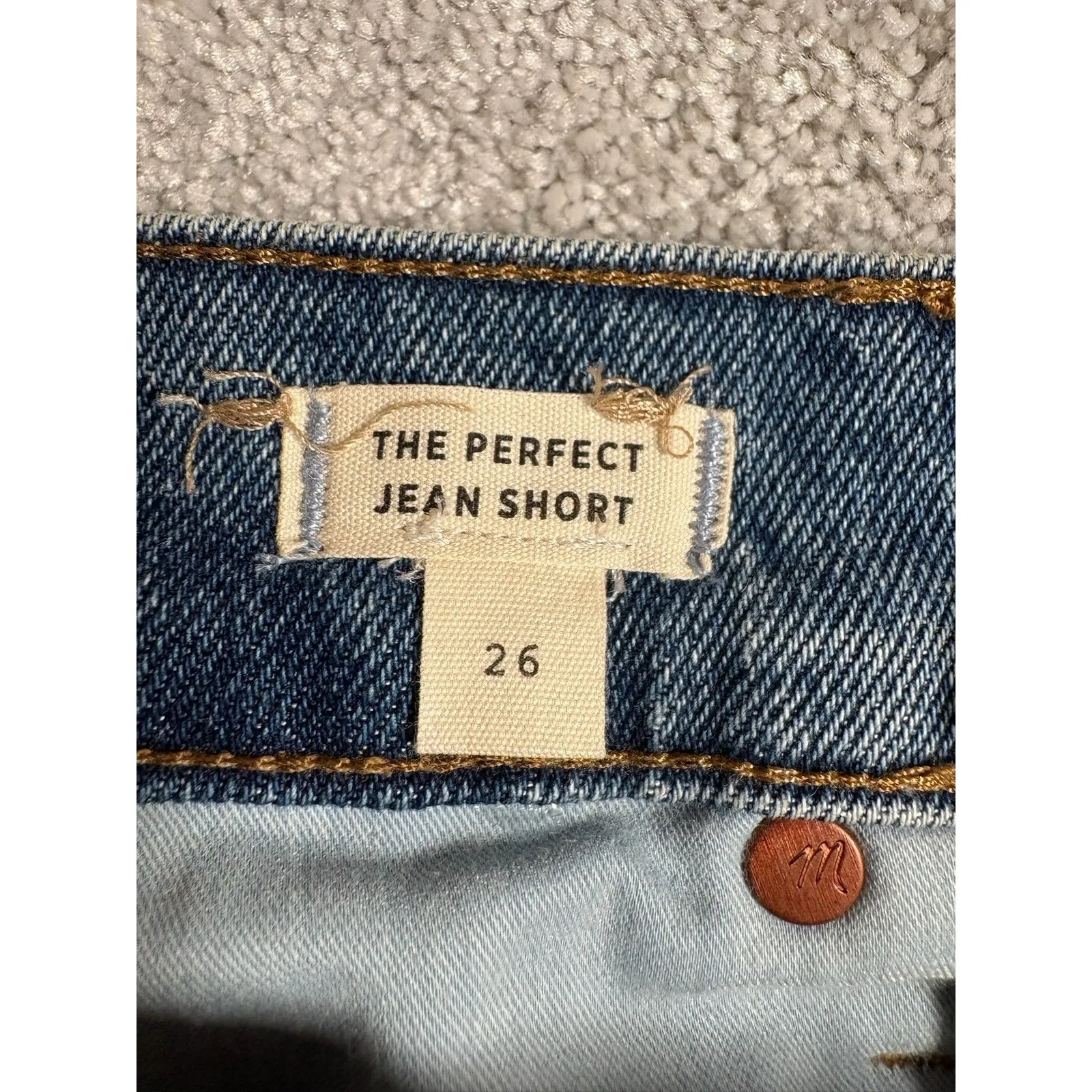 madewell the perfect jean short 26 fray raw hem medium wash - Image 5