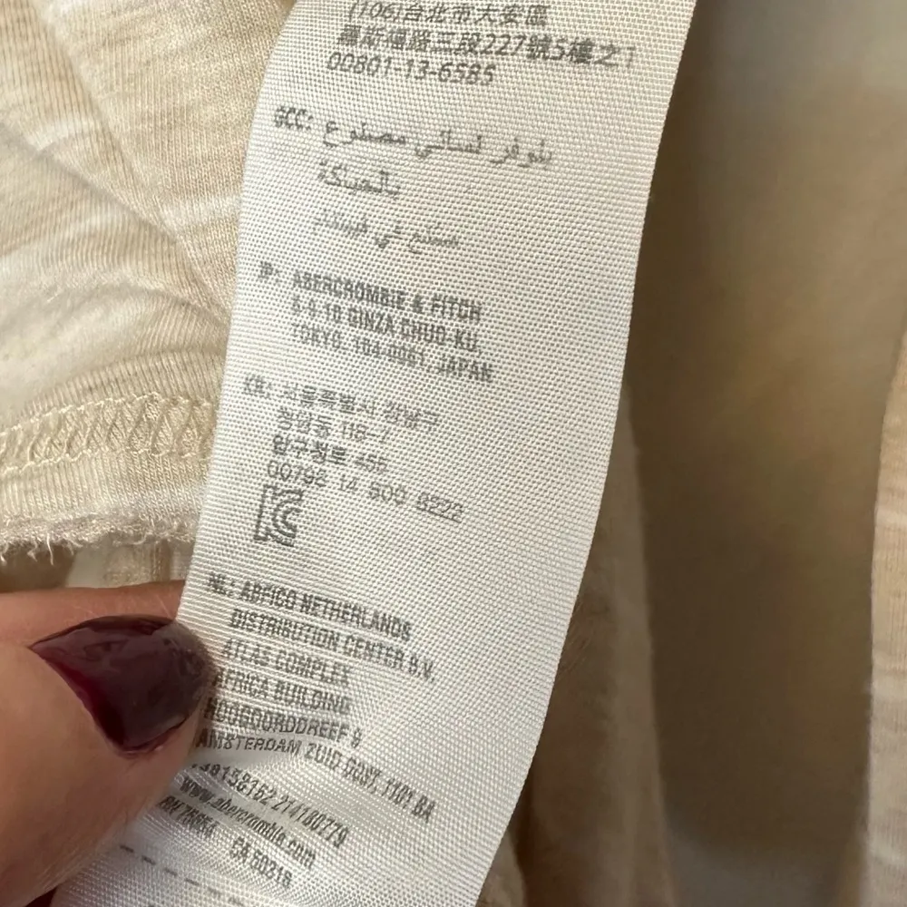 Abercrombie & Fitch A&F Long Sleeve V-Neck Striped Tunic Fringe Accent M - Image 7