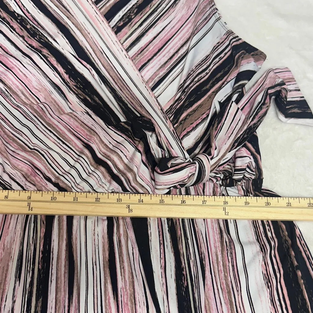 Connected Apparel Pink and Black Striped Jumpsuit/ Romper - Image 7