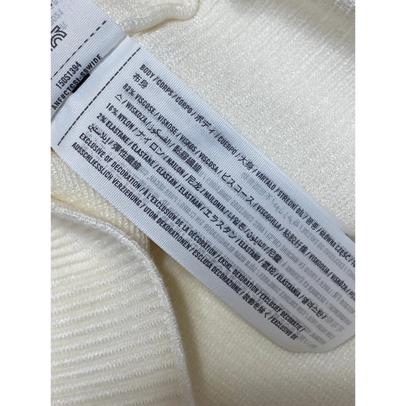 NEW Abercrombie & Fitch Cream Sleeveless Rib Knit Cami Camisole Crop Tank Top L - Image 5