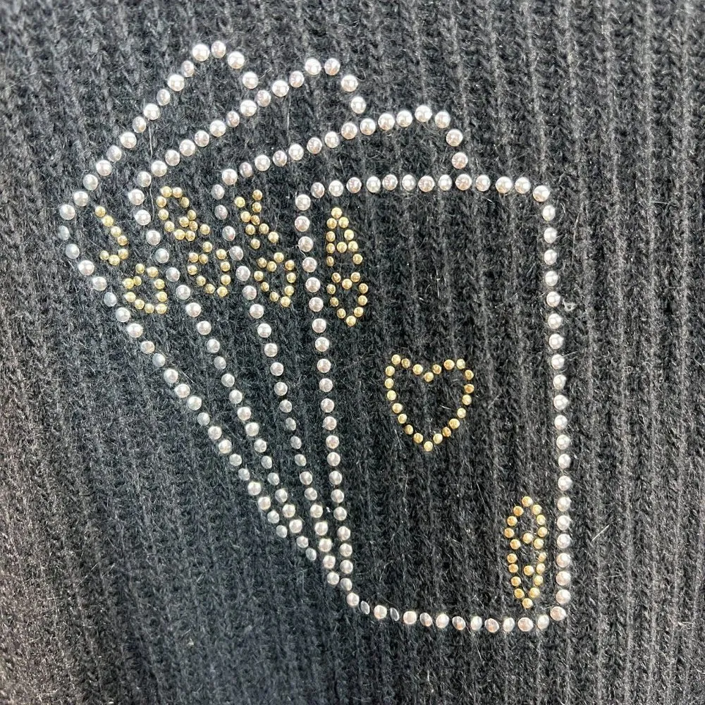 Sostanza Sweater Large Women Angora Rabbit Hair Silk Gambler Blackjack Las Vegas - Image 3