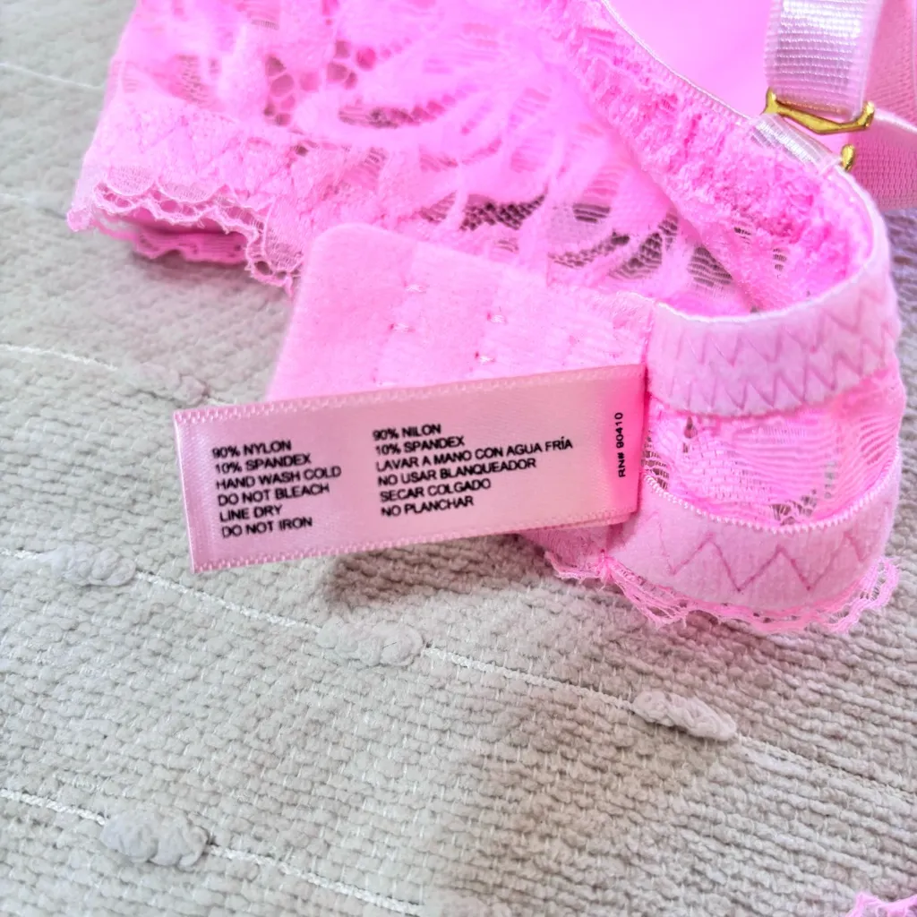 Juicy Couture underwire lace bras Hot pink Size 38C NWT‎ - Image 9