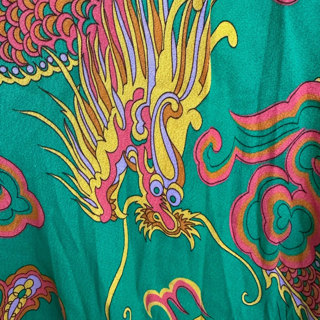 Trashy Diva by Candice Gwinn Green Phoenix & Dragons Maxi Dress Size XS NWT $265 - Image 7