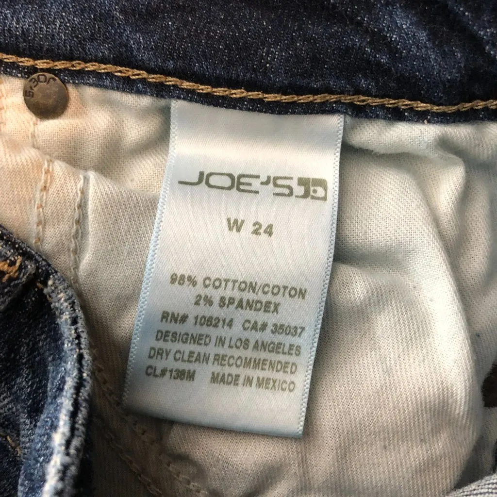 Joes Jeans Distressed Skinny Jeans Keagan Style Size 24 Blue Denim Cotton Blend - Image 4