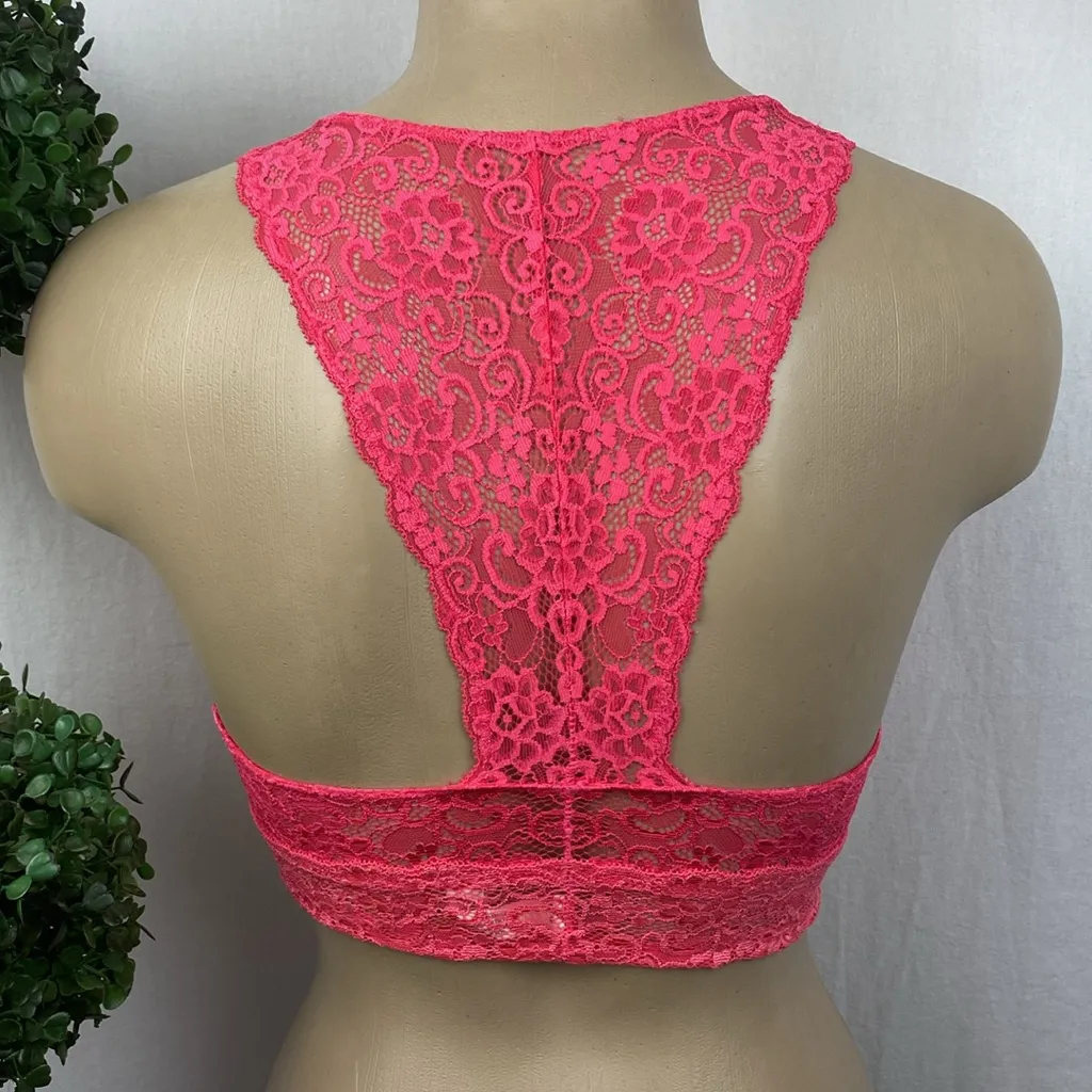 Soma Pink Lace Wire Free Racerback Bralette Bra S - Image 2