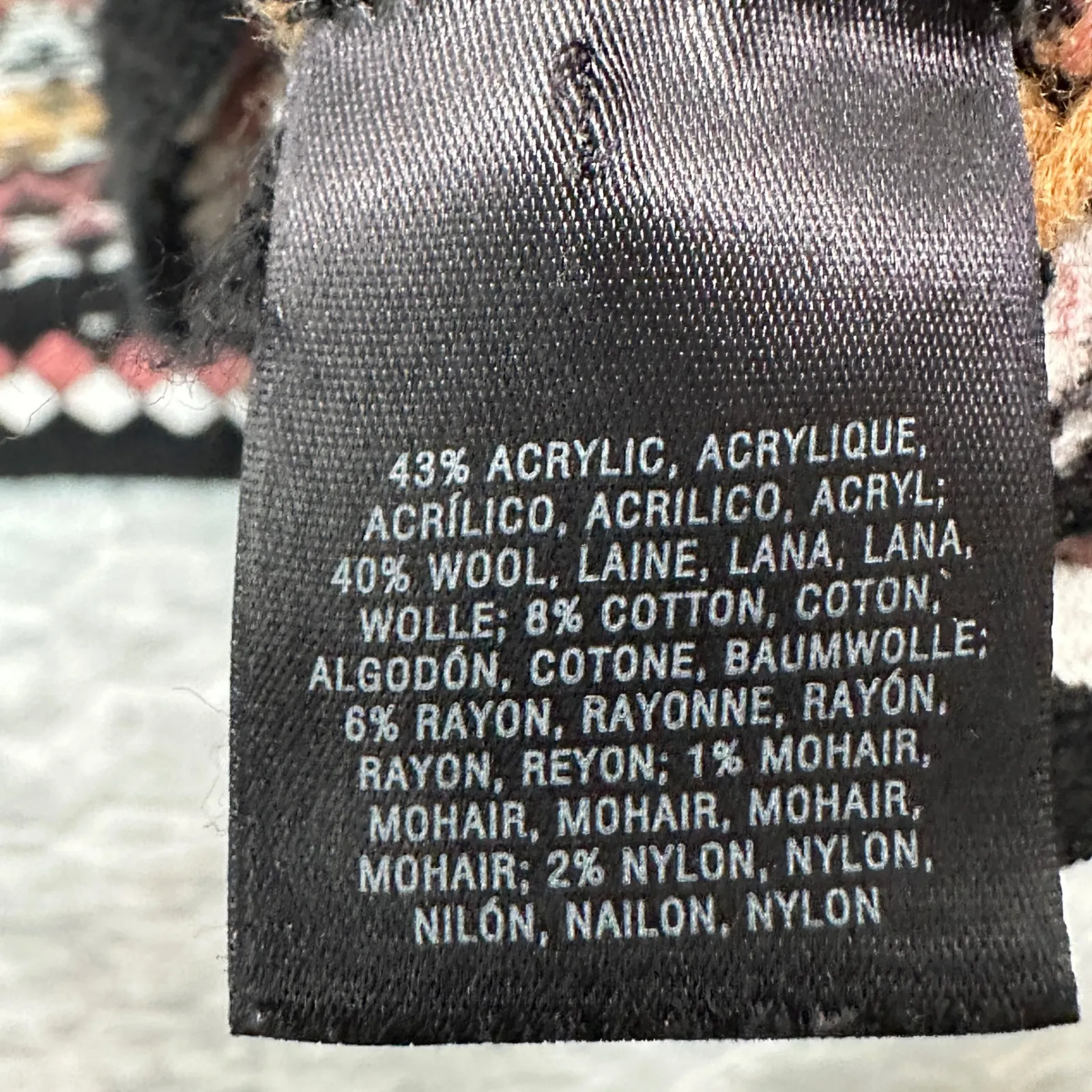 Sleeping on Snow Black Antiquarian Pullover Top Fair Isle S Boho Tribal Hygge - Image 6