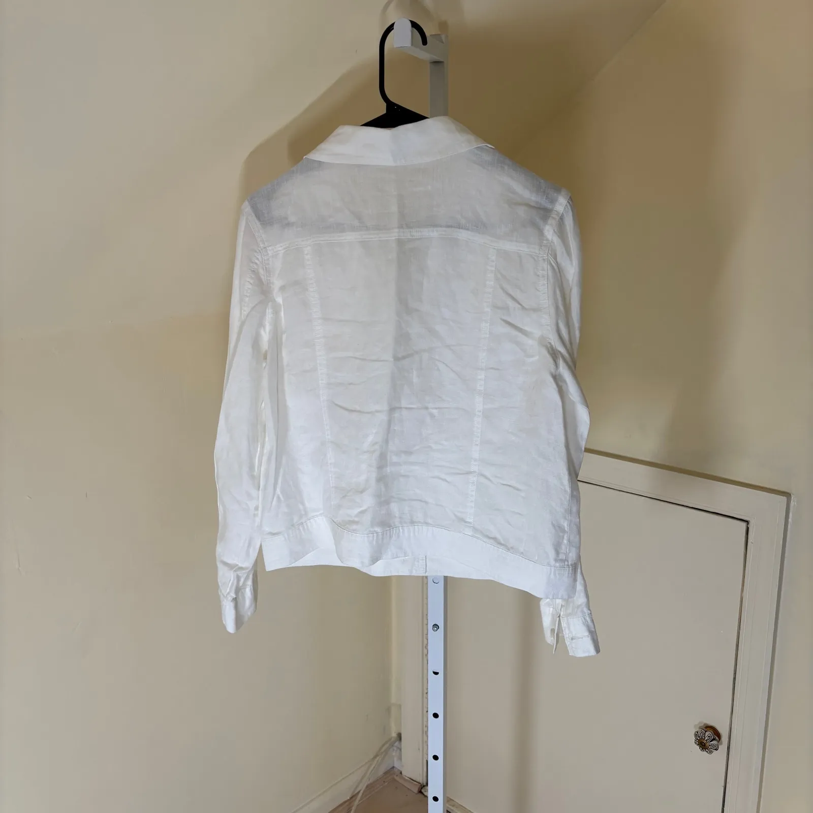 Linden Hill EUC Women's White Linen Jacket Size S - Image 4