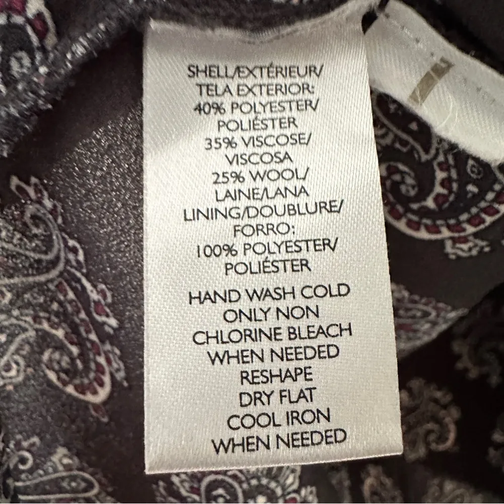 Ann Taylor Loft Black Paisley Two-in-One Long Sleeve Sweater Womens Size XS - Image 4