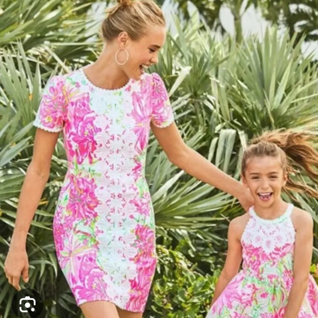 Lilly Pulitzer Maisie Stretch Shift Dress Koala Me Maybe Pink Green Short Sleeve - Image 12