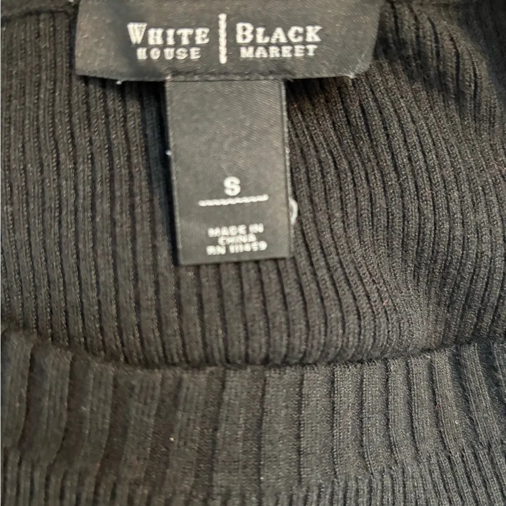White House Black Market Black Long Sleeve Sweater Dress-Size Small - Image 3