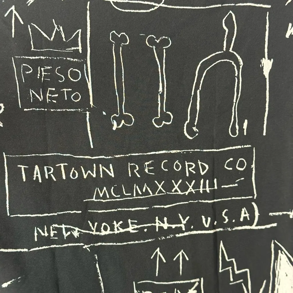 Alice + Olivia x Basquiat Beat Bop Silk Mini Dress Black *Size Small* - Image 3