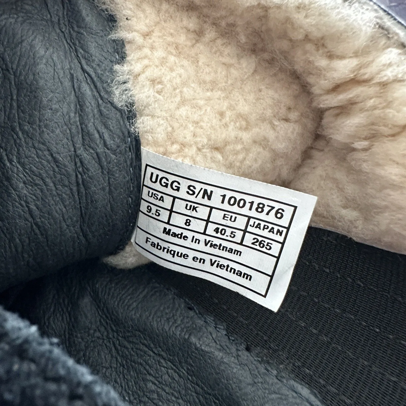 Ugg Black Leather Knee High Cyndee Buckle Sheepskin Shearling 9.5 - Image 3