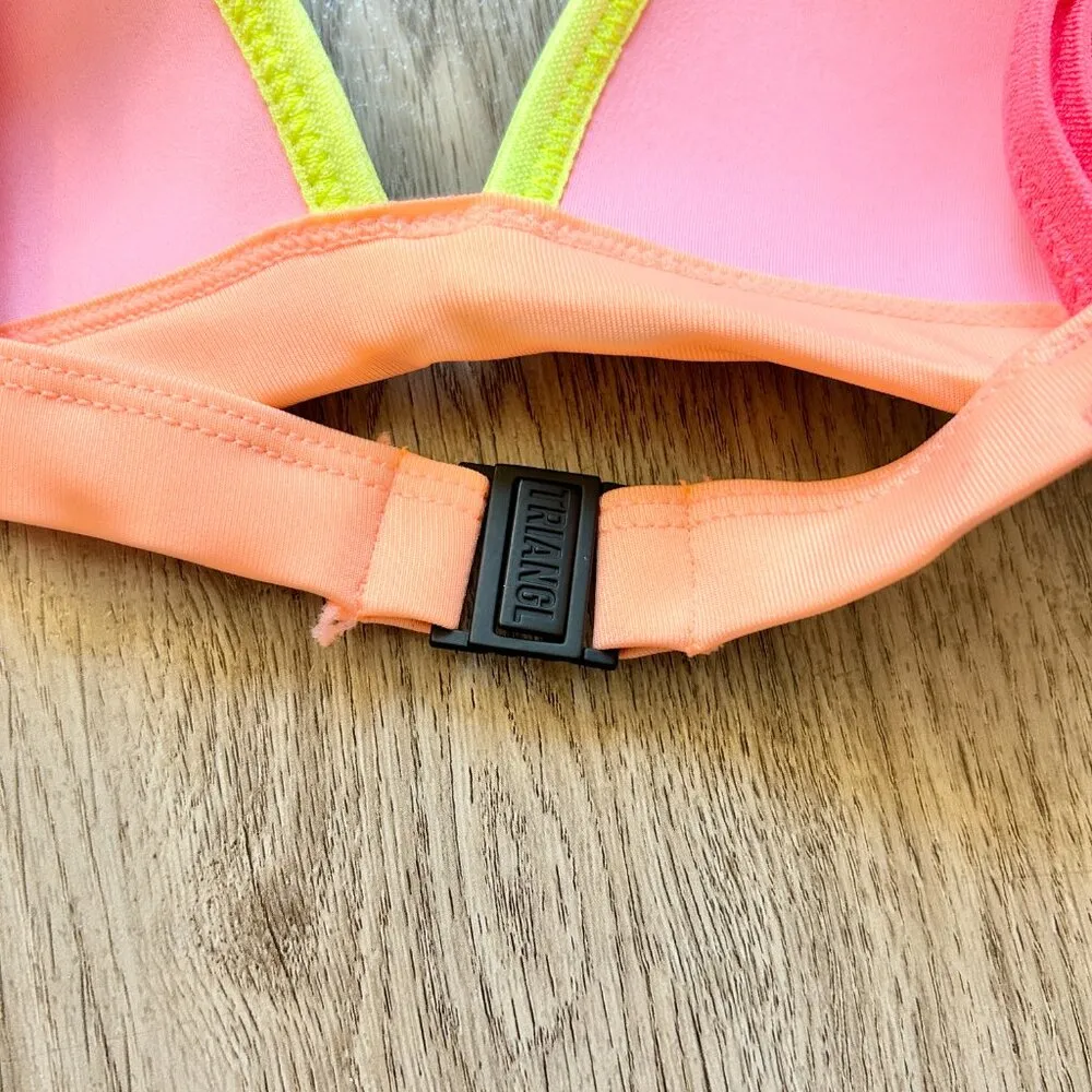 Triangl Neon Bright Blue Neoprene Bikini Top Size S - Image 3