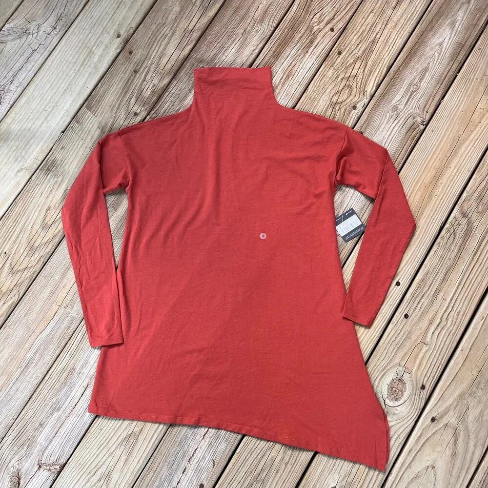 Eddie Bauer Women's Long Sleeve Asymmetric Tunic Color Canyon Clay Size M. NEW - Image 2