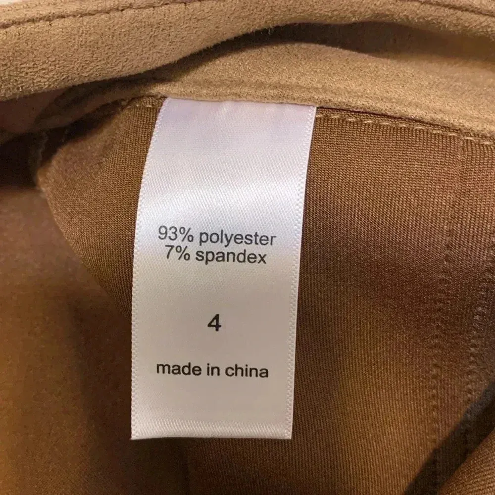 Maurice’s tan faux suede mini skirt sz 4 fall winter zipper pencil career office - Image 7