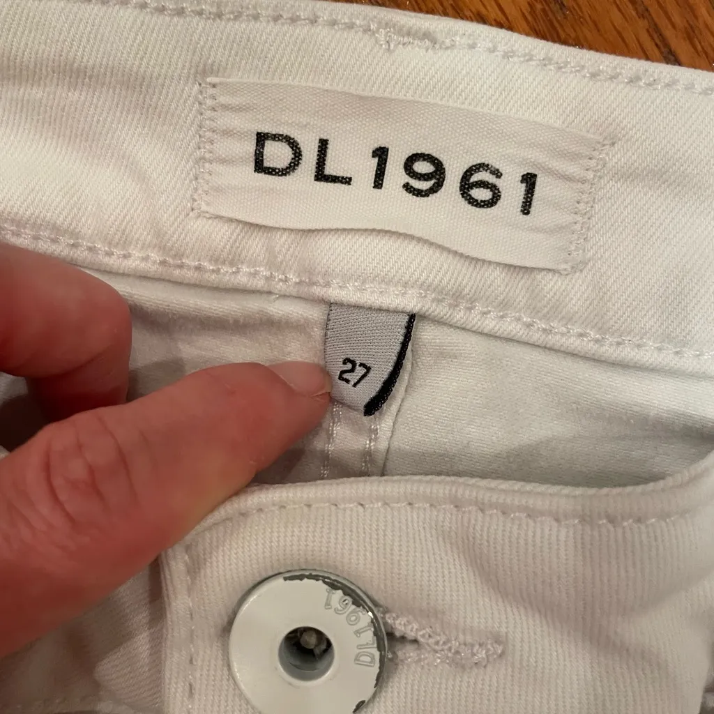 DL1961 Margaux Instasculpt Ankle Skinny Jeans – Porcelain White Size 27 - Image 3