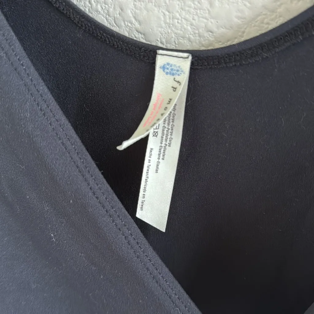 Free People Movement Streamline Bodysuit Black Wrap Small - Image 4