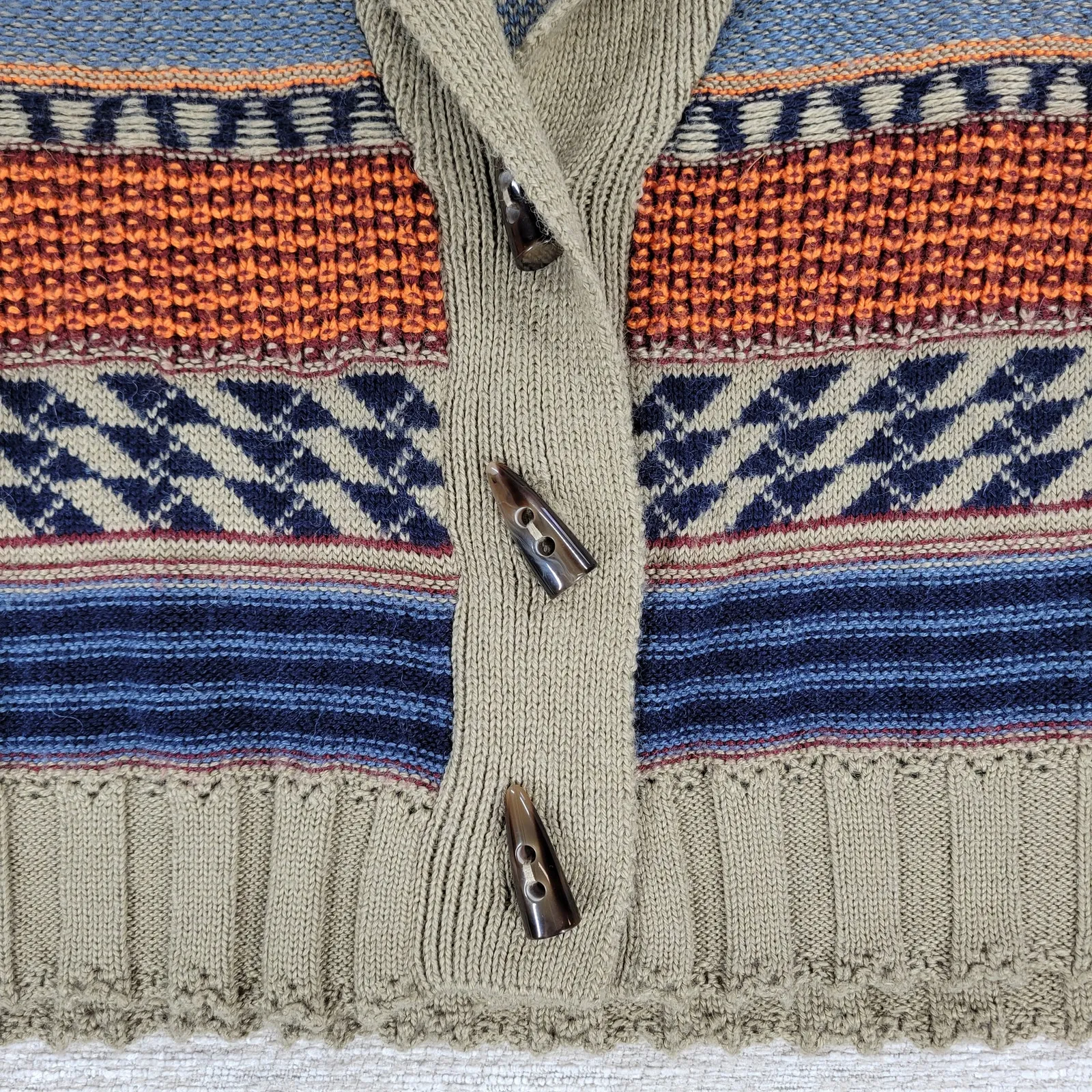 Kirra Wool Blend Toggle Cardigan Sweater Shawl Collar Boho Fall Knit Small - Image 12