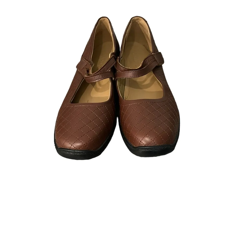 Trotters Opal Brown Leather Mary Jane Comfort Walking Flats Loafer US11/UK9/EU43 Size 11 - Image 2