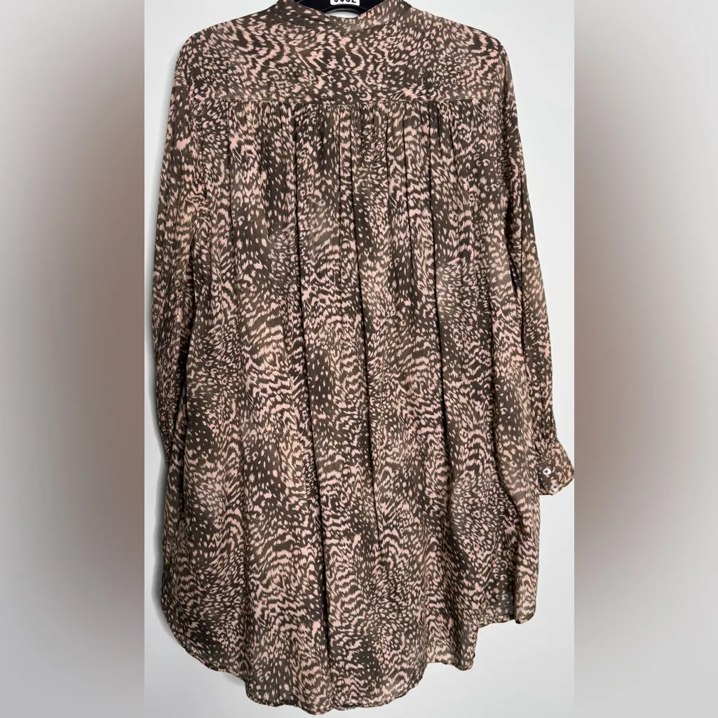 Joie Brown Ramera Tunic Cotton Silk Large Dress - Image 3