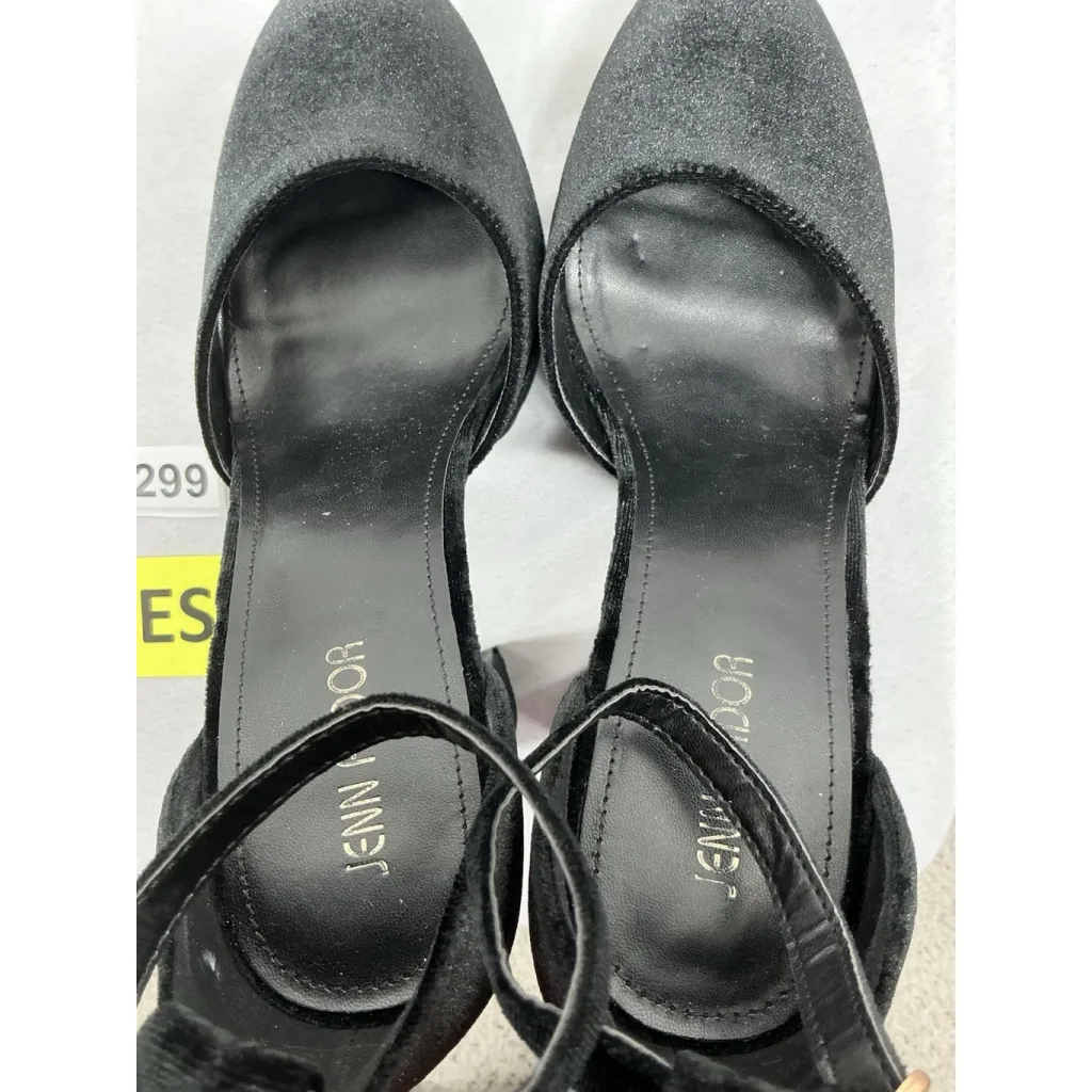 Womans Jenn Platform Dress Shoes Size 10 M Black Buckle Stacked Heel - Image 6