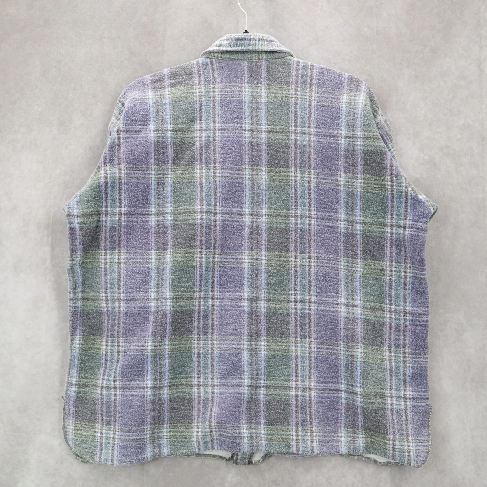 Road Rags Purple Plaid Cotton Flannel Long Sleeve Button Down Vintage 1XL Size 1X - Image 2