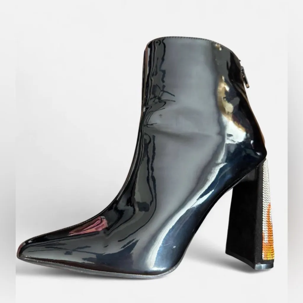 Flame rhinestone ankle boots Black Size 7.5 - Image 9