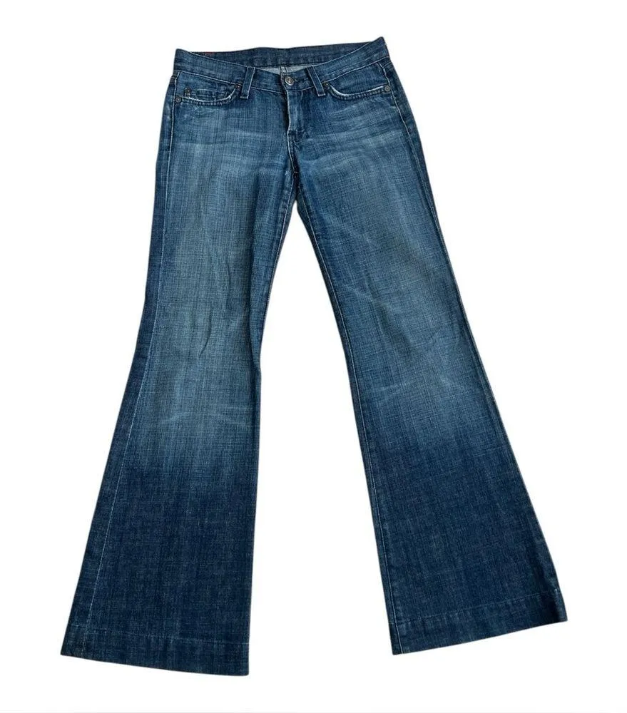 7FAM 7 For All Mankind Dojo Vintage Bootcut Flare Jeans | Medium Blue | 25 *flaw - Image 3