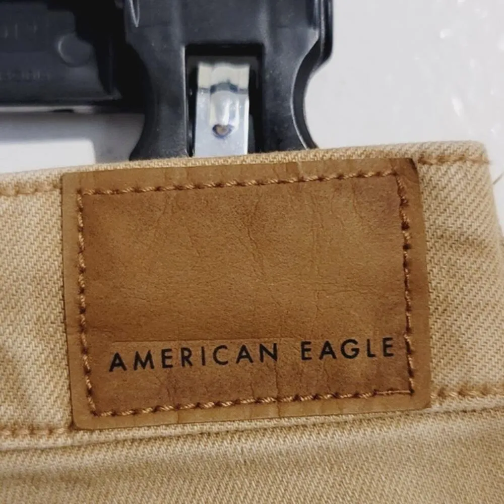 American Eagle Stretch Mom Straight Jeans Toasted Almond Tan 4 / 27 - Image 4