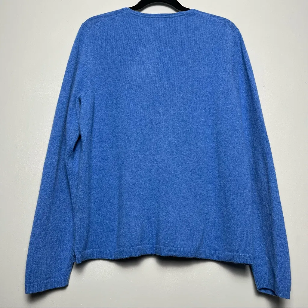 John Lewis Cashmere V Neck Sweater Long Sleeve Jumper Mineral Blue Women’s XL/20 - Image 3