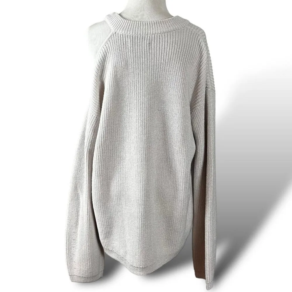 Anthropologie Velvet Graham & Spencer XL Elise Sweater NWT Ivory Chunky Knit - Image 12