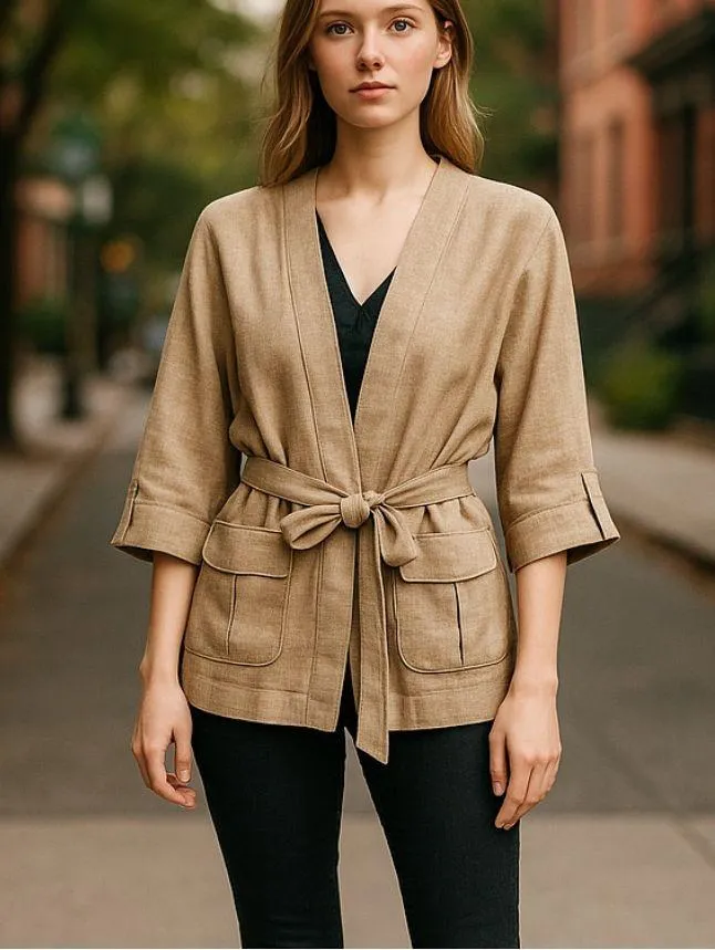 Massimo Dutti made in Portugal belted blazer  in excellent pre loved condition - Image 2