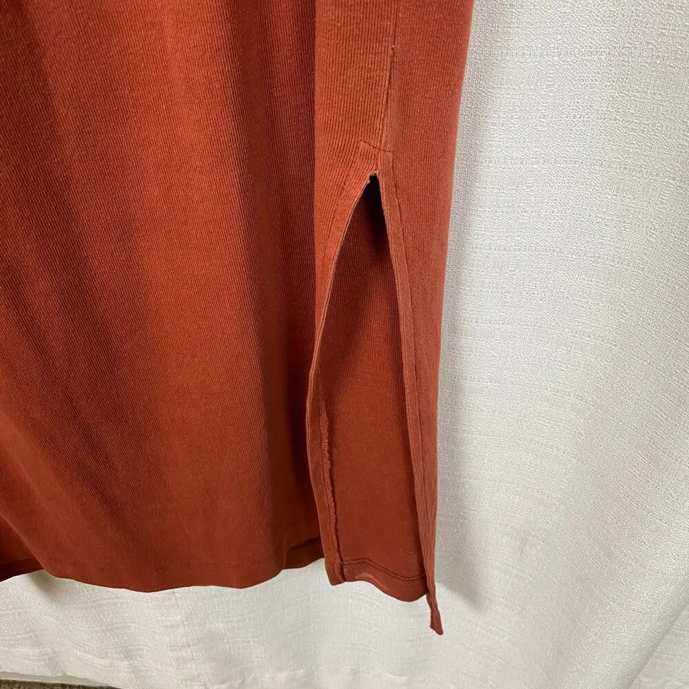 Free People Beach Red Rust Dream Of You Henley Cotton Oversized Dress Sz.XS - Image 12
