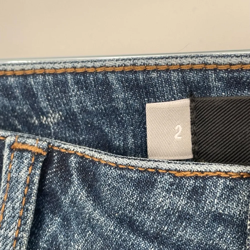 KUT From The Kloth Women Blue Rolled Hem Distressed Sophie Bermuda Shorts Size 2 - Image 9