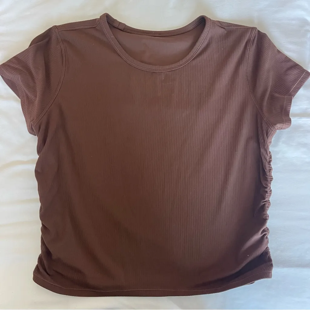 Lululemon Ribbed Short Sleeve Top in Java - Image 5
