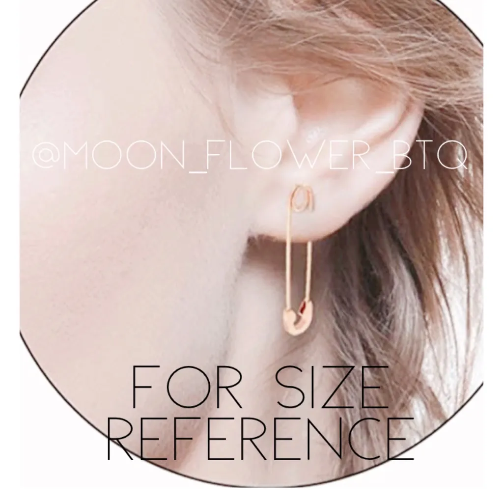 Rainbow Safety Pin Earrings Purple - Image 2