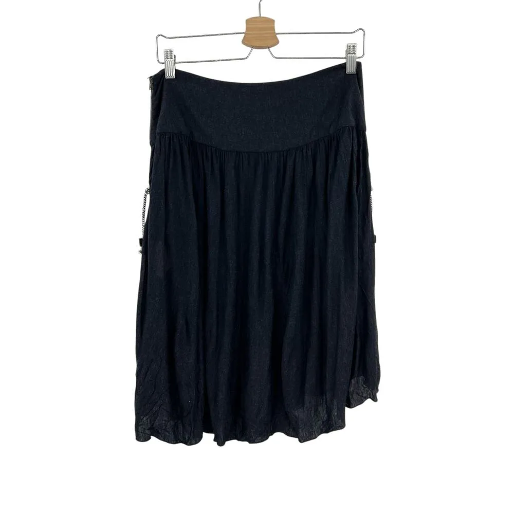 Stella McCartney Navy Blue Jersey Rope‎ Embroidered Pleated Skirt Size 40 US 4-6 - Image 8