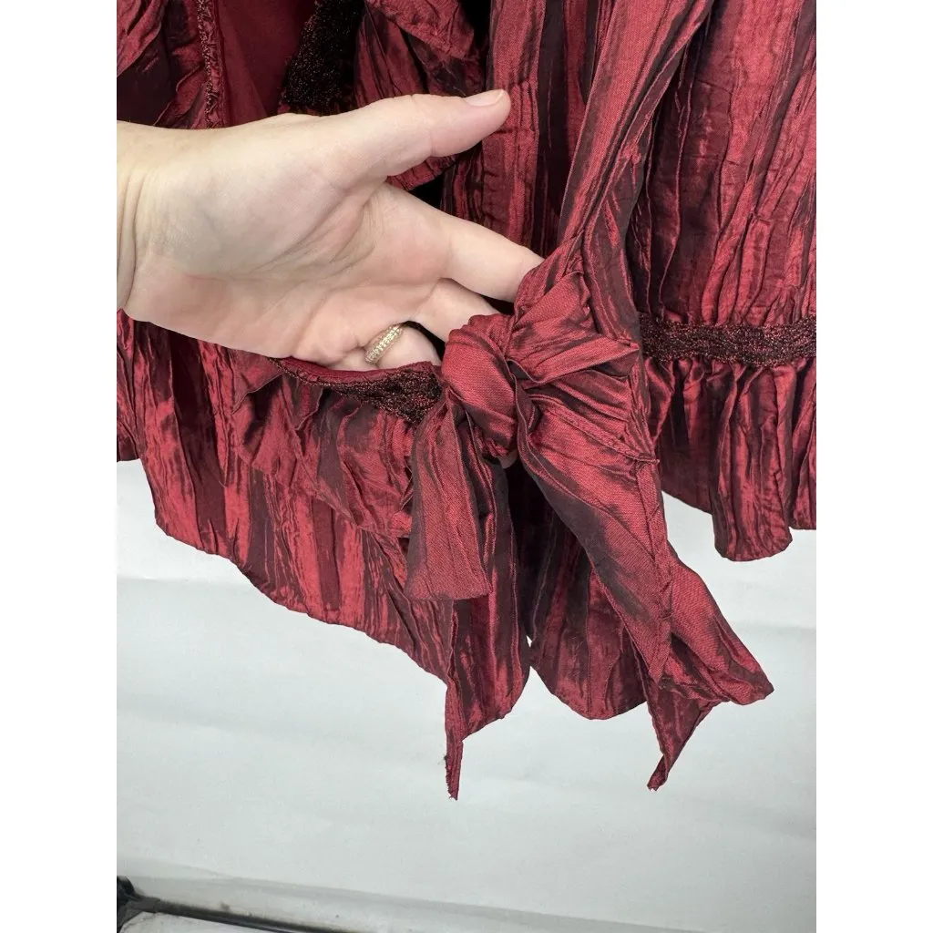 VTG Jackie Jon Witchy Whimsigoth Blouse Women 10 Red Elvira Vampire Dark Romance - Image 4