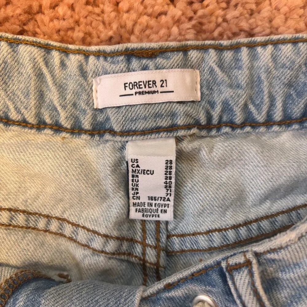 Forever 21 High Rise Distressed Drawstring Shorts Womens Size 28 - Image 3